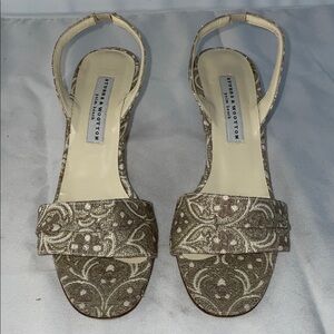 Stubbs & Wootton Gold and Cream Heels